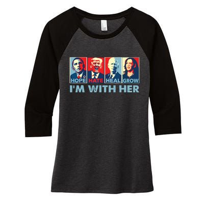 Im With Her Kamala Vote For 2024 President Kamalaharris Women's Tri-Blend 3/4-Sleeve Raglan Shirt