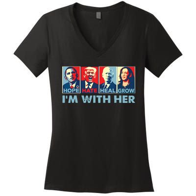 Im With Her Kamala Vote For 2024 President Kamalaharris Women's V-Neck T-Shirt