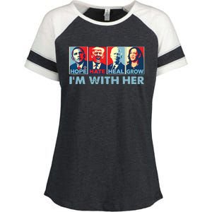 Im With Her Kamala Vote For 2024 President Kamalaharris Enza Ladies Jersey Colorblock Tee