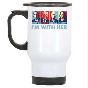 Im With Her Kamala Vote For 2024 President Kamalaharris Stainless Steel Travel Mug