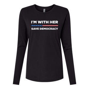 Im With Her Save Democracy 2024 President Womens Cotton Relaxed Long Sleeve T-Shirt