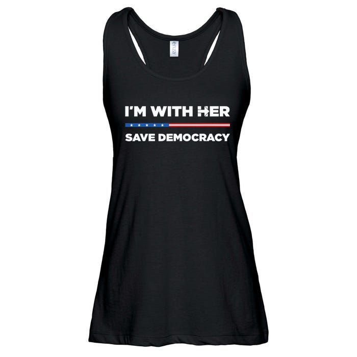 Im With Her Save Democracy 2024 President Ladies Essential Flowy Tank