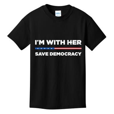 Im With Her Save Democracy 2024 President Kids T-Shirt