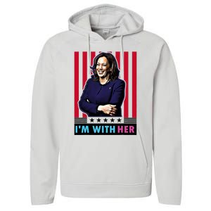 IM With Her Kamala Vote For 2024 President Kamala Harris Performance Fleece Hoodie