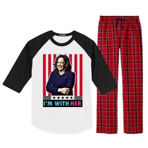 IM With Her Kamala Vote For 2024 President Kamala Harris Raglan Sleeve Pajama Set