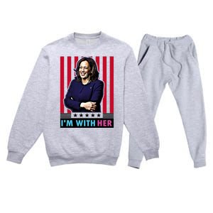 IM With Her Kamala Vote For 2024 President Kamala Harris Premium Crewneck Sweatsuit Set