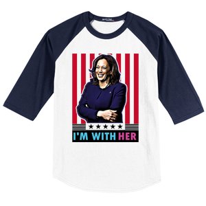 IM With Her Kamala Vote For 2024 President Kamala Harris Baseball Sleeve Shirt