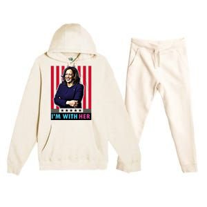 IM With Her Kamala Vote For 2024 President Kamala Harris Premium Hooded Sweatsuit Set