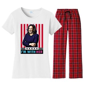 IM With Her Kamala Vote For 2024 President Kamala Harris Women's Flannel Pajama Set