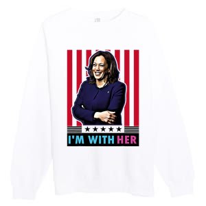 IM With Her Kamala Vote For 2024 President Kamala Harris Premium Crewneck Sweatshirt