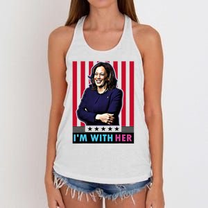 IM With Her Kamala Vote For 2024 President Kamala Harris Women's Knotted Racerback Tank