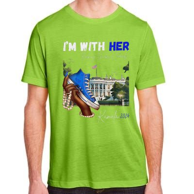 IM With Her Rocking Chucks & Pearls Kamala 2024 Adult ChromaSoft Performance T-Shirt