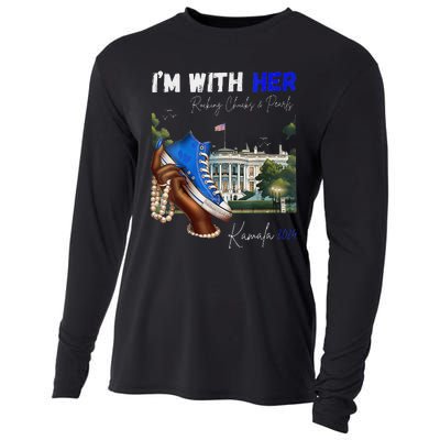 IM With Her Rocking Chucks & Pearls Kamala 2024 Cooling Performance Long Sleeve Crew