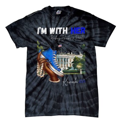 IM With Her Rocking Chucks & Pearls Kamala 2024 Tie-Dye T-Shirt