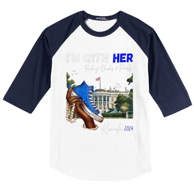 IM With Her Rocking Chucks & Pearls Kamala 2024 Baseball Sleeve Shirt