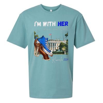 IM With Her Rocking Chucks & Pearls Kamala 2024 Sueded Cloud Jersey T-Shirt