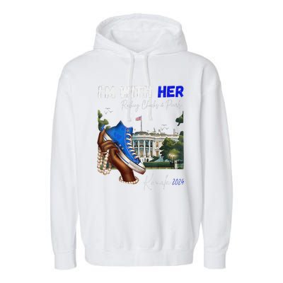 IM With Her Rocking Chucks & Pearls Kamala 2024 Garment-Dyed Fleece Hoodie