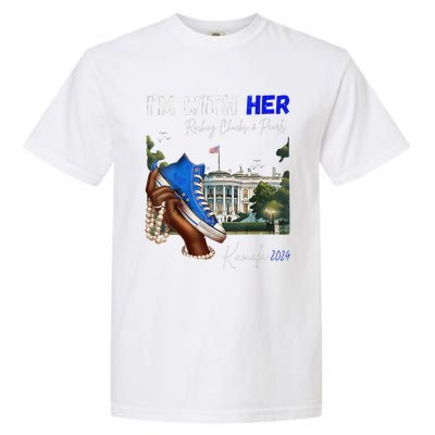 IM With Her Rocking Chucks & Pearls Kamala 2024 Garment-Dyed Heavyweight T-Shirt