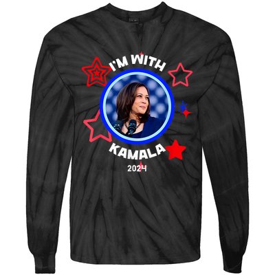 IM With Her Kamala Vote For 2024 President Kamala Harris Tie-Dye Long Sleeve Shirt