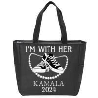 IM With Her Kamala Chucks And Pearls Election 2024 Zip Tote Bag