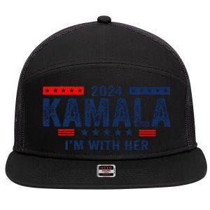 Im With Her Kamala Vote For 2024 President Kamala Harris 7 Panel Mesh Trucker Snapback Hat