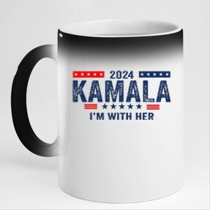 Im With Her Kamala Vote For 2024 President Kamala Harris 11oz Black Color Changing Mug