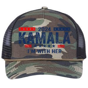 Im With Her Kamala Vote For 2024 President Kamala Harris Retro Rope Trucker Hat Cap