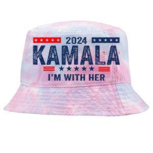 Im With Her Kamala Vote For 2024 President Kamala Harris Tie-Dyed Bucket Hat