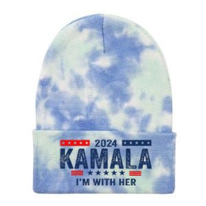 Im With Her Kamala Vote For 2024 President Kamala Harris Tie Dye 12in Knit Beanie