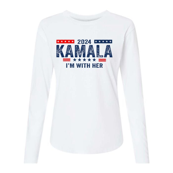 Im With Her Kamala Vote For 2024 President Kamala Harris Womens Cotton Relaxed Long Sleeve T-Shirt