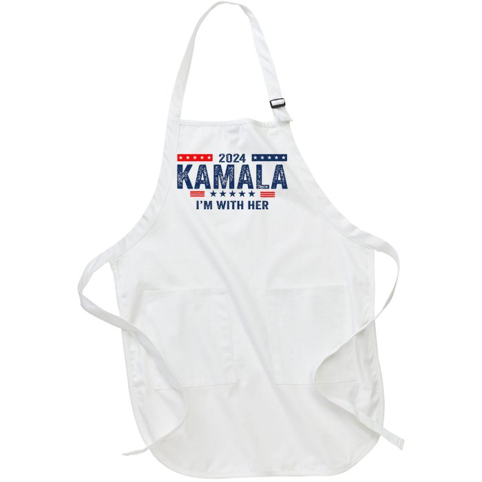 Im With Her Kamala Vote For 2024 President Kamala Harris Full-Length Apron With Pockets