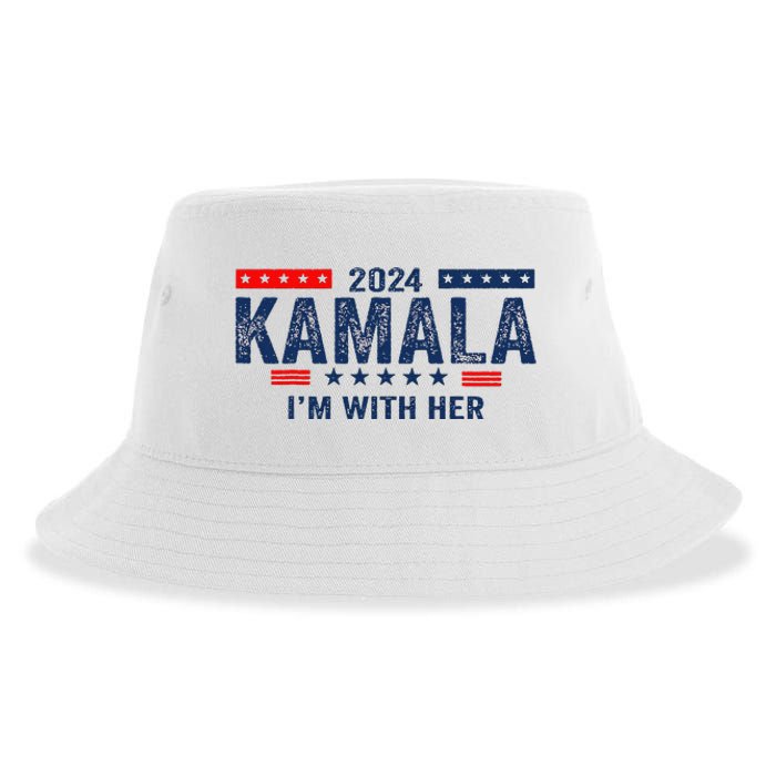 Im With Her Kamala Vote For 2024 President Kamala Harris Sustainable Bucket Hat