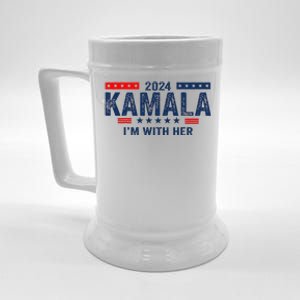 Im With Her Kamala Vote For 2024 President Kamala Harris Beer Stein