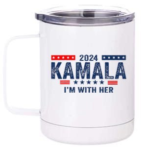 Im With Her Kamala Vote For 2024 President Kamala Harris 12 oz Stainless Steel Tumbler Cup