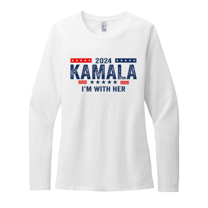 Im With Her Kamala Vote For 2024 President Kamala Harris Womens CVC Long Sleeve Shirt