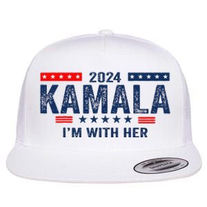 Im With Her Kamala Vote For 2024 President Kamala Harris Flat Bill Trucker Hat