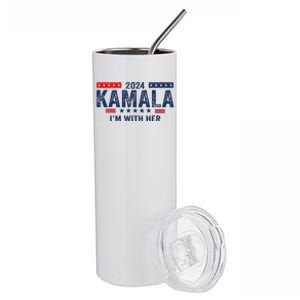 Im With Her Kamala Vote For 2024 President Kamala Harris Stainless Steel Tumbler