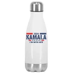 Im With Her Kamala Vote For 2024 President Kamala Harris Stainless Steel Insulated Water Bottle