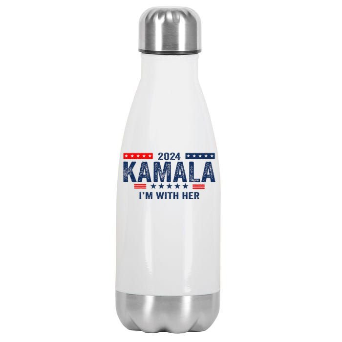 Im With Her Kamala Vote For 2024 President Kamala Harris Stainless Steel Insulated Water Bottle