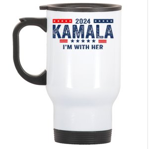 Im With Her Kamala Vote For 2024 President Kamala Harris Stainless Steel Travel Mug