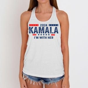 Im With Her Kamala Vote For 2024 President Kamala Harris Women's Knotted Racerback Tank