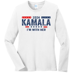 Im With Her Kamala Vote For 2024 President Kamala Harris Ladies Long Sleeve Shirt