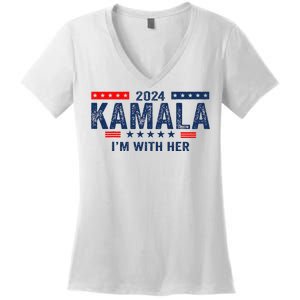 Im With Her Kamala Vote For 2024 President Kamala Harris Women's V-Neck T-Shirt