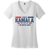 Im With Her Kamala Vote For 2024 President Kamala Harris Women's V-Neck T-Shirt