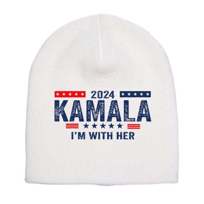 Im With Her Kamala Vote For 2024 President Kamala Harris Short Acrylic Beanie