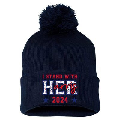 IM With Her President Kamala Election Pom Pom 12in Knit Beanie