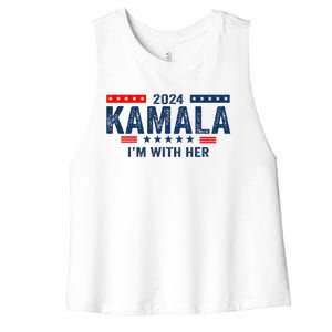 Im With Her Kamala Vote For 2024 President Kamala Harris Women's Racerback Cropped Tank