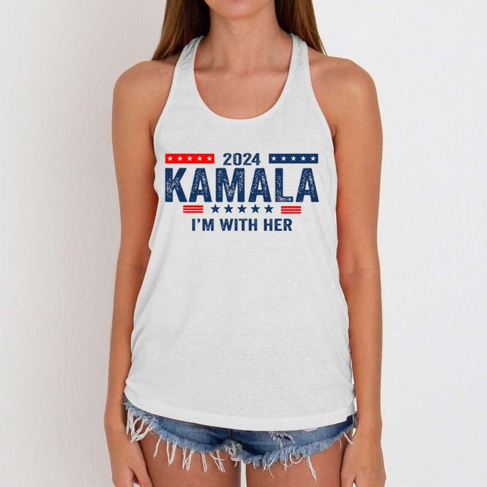 Im With Her Kamala Vote For 2024 President Kamala Harris Women's Knotted Racerback Tank