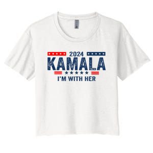 Im With Her Kamala Vote For 2024 President Kamala Harris Women's Crop Top Tee