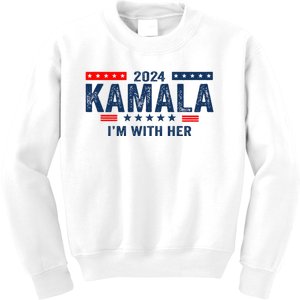 Im With Her Kamala Vote For 2024 President Kamala Harris Kids Sweatshirt